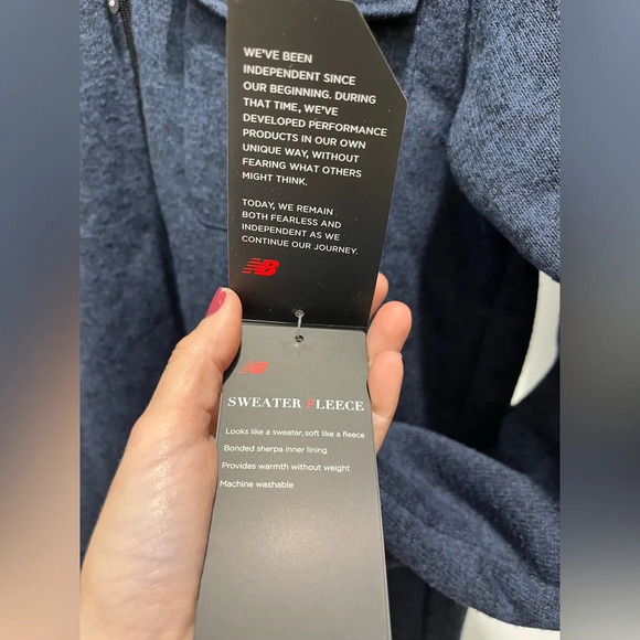 New Balance Navy and Black Full Zip Sweater Fleece Men’s Medium New with Tags - Picture 8 of 16